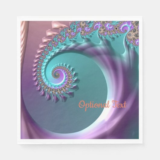 Serviette En Papier Papier Fracté turquoise et pourpre en spirale (Devant)