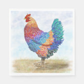 Serviette En Papier Papier Français Rooster Napkin (Devant)