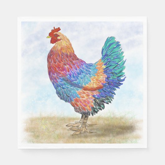 Serviette En Papier Papier Français Rooster Napkin (Devant)