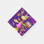 Serviette En Papier Papier, Giraffe Joyeux gâteau d'anniversaire (Coin)