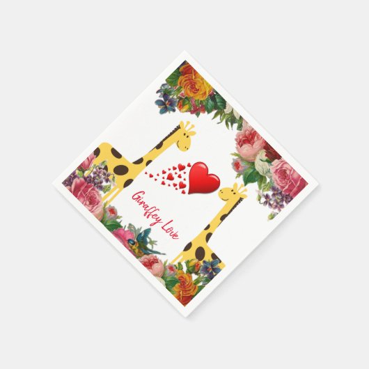Serviette En Papier Papier, Giraffe Love (Coin)