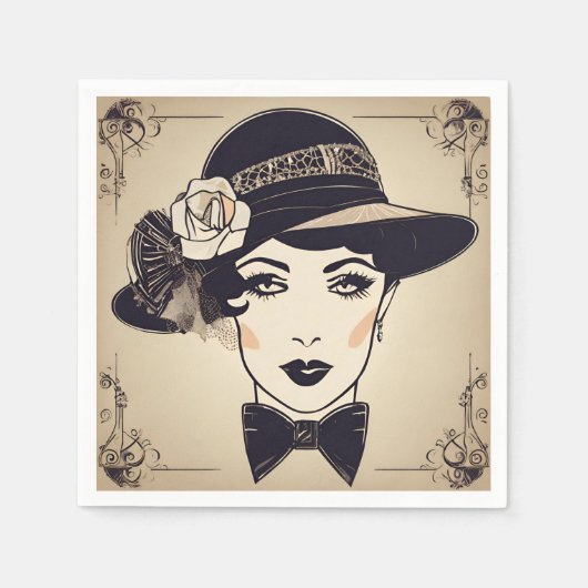 Serviette En Papier Papier Glamor Gatsby Napkin (Devant)
