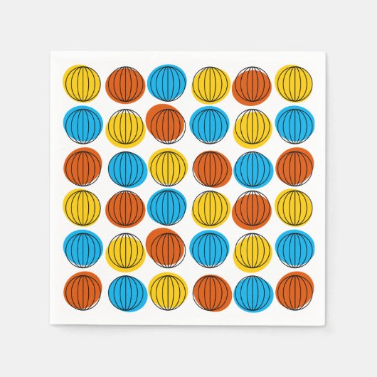 Serviette En Papier Papier Globe Multi (Devant)