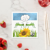 Serviette En Papier Papier, Grasshopper Nuages Abeilles (En situation)