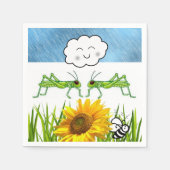Serviette En Papier Papier, Grasshopper Nuages Abeilles (Devant)