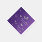 Serviette En Papier Papier gris argenté violet Papier floral serviette (Coin)