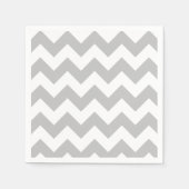 Serviette En Papier Papier gris et blanc Chevron (Devant)