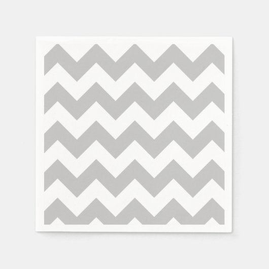 Serviette En Papier Papier gris et blanc Chevron (Devant)