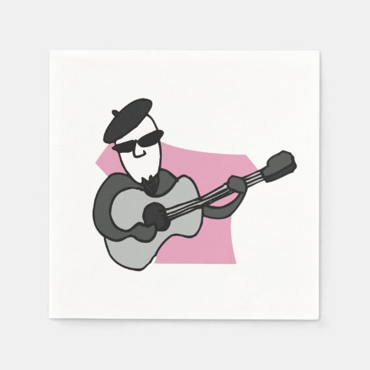 Serviette En Papier Papier guitariste français (Devant)