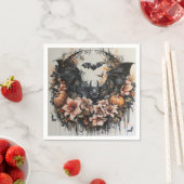 Serviette En Papier Papier Halloween chauves-souris éffrayantes (En situation)