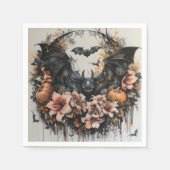 Serviette En Papier Papier Halloween chauves-souris éffrayantes (Devant)