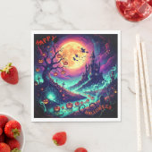 Serviette En Papier Papier Halloween Napkin (En situation)