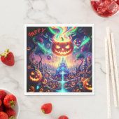 Serviette En Papier Papier Halloween Napkin (En situation)