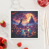 Serviette En Papier Papier Halloween Napkin (En situation)