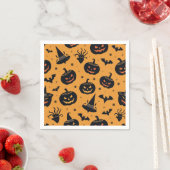 Serviette En Papier Papier Halloween Napkin (En situation)