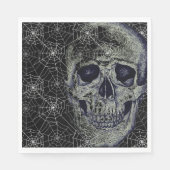 Serviette En Papier Papier Halloween Napkins-Crâne & Webs (Devant)