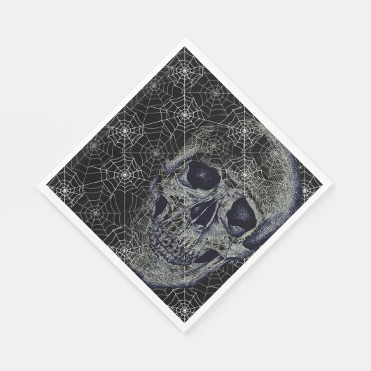 Serviette En Papier Papier Halloween Napkins-Crâne & Webs (Coin)
