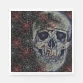 Serviette En Papier Papier Halloween Napkins-Crâne & Webs (Devant)