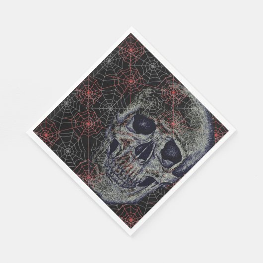 Serviette En Papier Papier Halloween Napkins-Crâne & Webs (Coin)