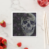 Serviette En Papier Papier Halloween Napkins-Crâne & Webs (En situation)