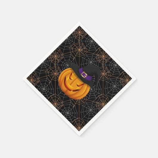 Serviette En Papier Papier Halloween serviettes-araignée Webs & Citrou (Coin)