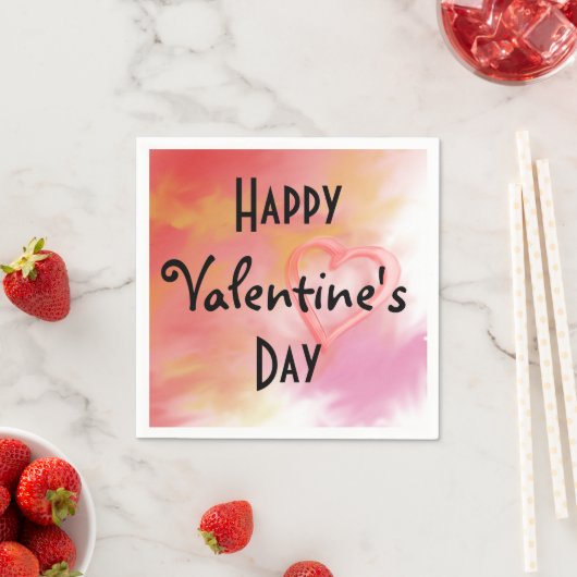 Serviette En Papier Papier Heureuse Sainte-Valentin (En situation)