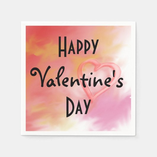 Serviette En Papier Papier Heureuse Sainte-Valentin (Devant)