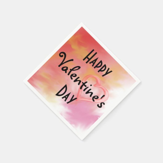 Serviette En Papier Papier Heureuse Sainte-Valentin (Coin)