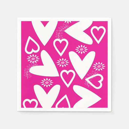 Serviette En Papier Papier Heureuse Sainte-Valentin de serviettes Coeu (Devant)