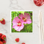 Serviette En Papier Papier Hibiscus rose (En situation)