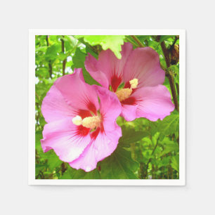 Serviette En Papier Papier Hibiscus rose