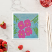 Serviette En Papier Papier Hibiscus rose (En situation)