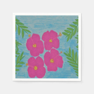 Serviette En Papier Papier Hibiscus rose