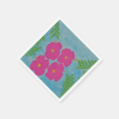 Serviette En Papier Papier Hibiscus rose (Coin)