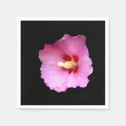 Serviette En Papier Papier Hibiscus rose (Devant)