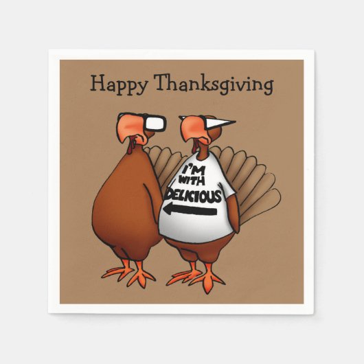 Serviette En Papier Papier Humour Thanksgiving (Devant)