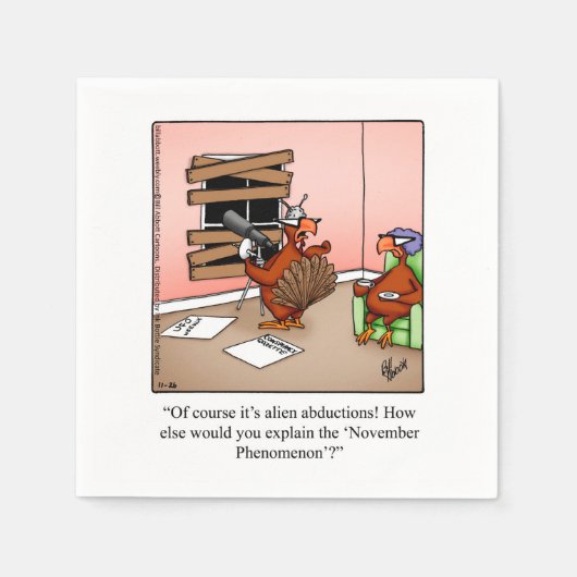 Serviette En Papier Papier Humour Thanksgiving (Devant)
