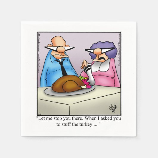 Serviette En Papier Papier Humour Thanksgiving (Devant)