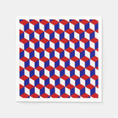 Serviette En Papier Papier - Illustration en rouge, blanc, bleu (Devant)