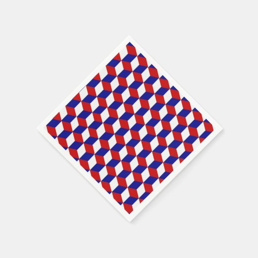 Serviette En Papier Papier - Illustration en rouge, blanc, bleu (Coin)