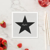 Serviette En Papier Papier imprimé Black Star personnalisé Napkin (En situation)