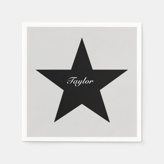 Serviette En Papier Papier imprimé Black Star personnalisé Napkin (Devant)