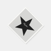 Serviette En Papier Papier imprimé Black Star personnalisé Napkin (Coin)