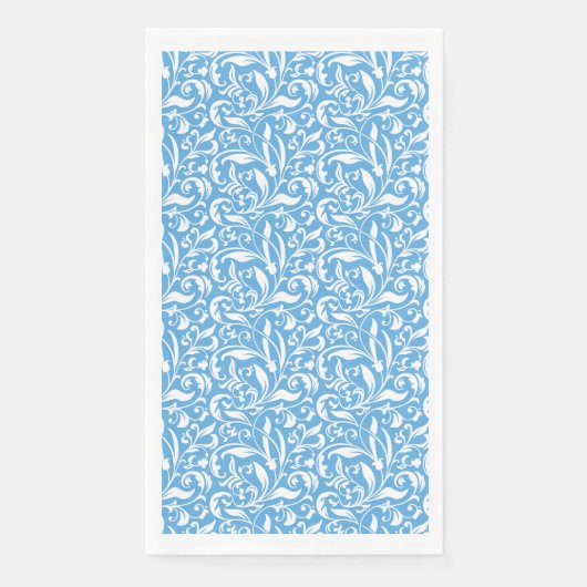 Serviette En Papier Papier imprimé bleu fleuri (Devant)