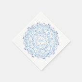 Serviette En Papier Papier initial bleu Mandala modifiable Napkin (Coin)