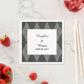 Serviette En Papier Papier Jacquard gris (En situation)