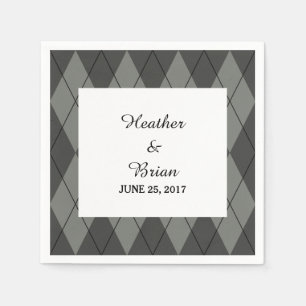 Serviette En Papier Papier Jacquard gris