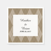 Serviette En Papier Papier Jacquard Mocha (Devant)