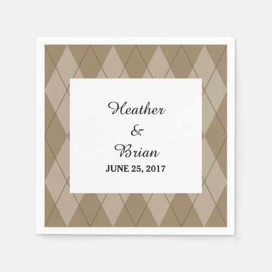 Serviette En Papier Papier Jacquard Mocha (Devant)