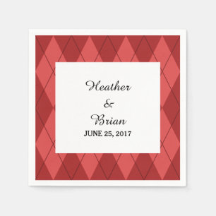 Serviette En Papier Papier Jacquard rouge